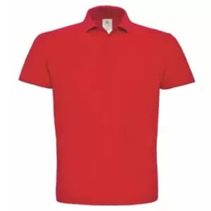 B&C ID.001 Mens Short Sleeve Polo Shirt (3XL) (Red)