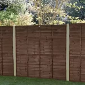 Forest 6a x 5a 6 Brown Pressure Treated Super Lap Fence Panel (1.83m x 1.68m)
