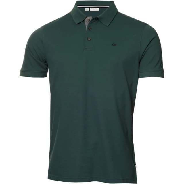 Calvin Klein Golf Mens Short Sleeve Performance Polo Shirt Pinegrn male Small