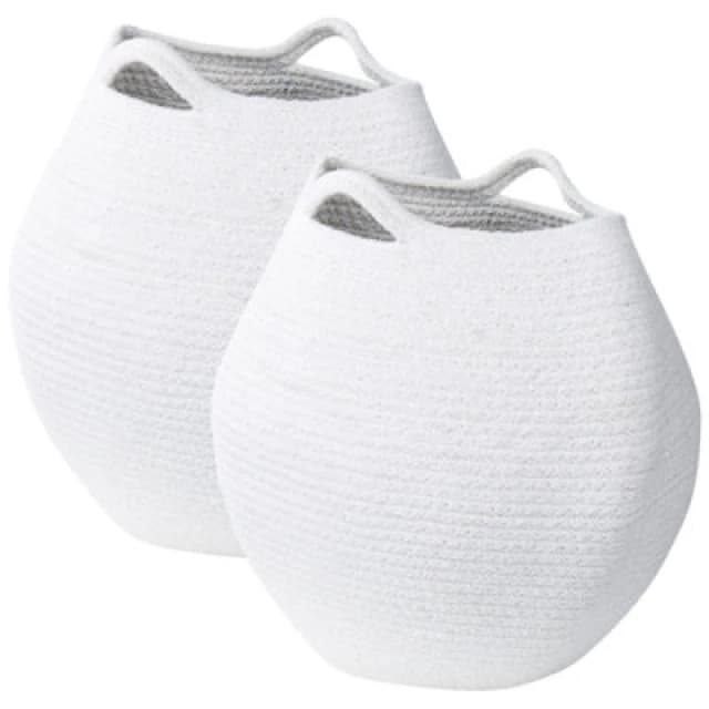 Beliani Set Of 2 Baskets Panjgur Cotton White