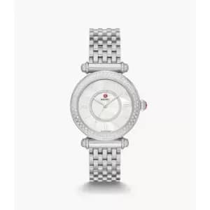 Michele Womens Caber Stainless Diamond Watch - Silver