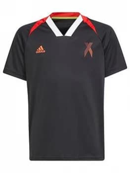 Boys, adidas Junior X Jersey - Black, Size 7-8 Years