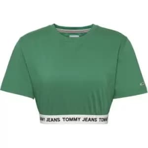 Tommy Jeans Tjw Crop Logo Waistband Ss - Green