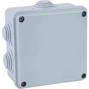 Gewiss GW 44 004 Junction Box IP55 Screwed Lid Grey 100 x 100 x 50mm 6 Holes