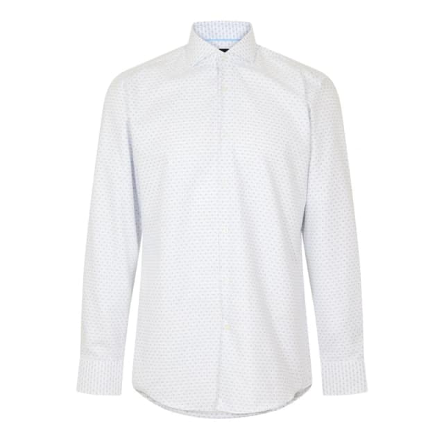 Boss Mens H Hank Long Sleeve Oxford Shirt White male 14.5 inch