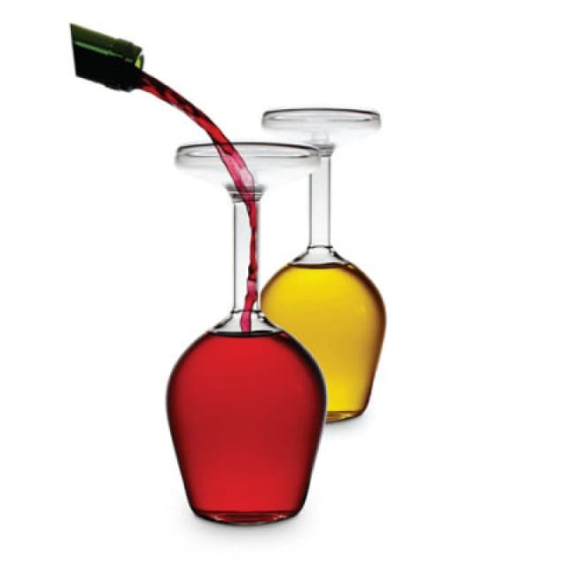 Find Me A Gift Find Me A Gift Set of 2 Upside Down Wine Glasses Multi One Size Unisex 5050341200589