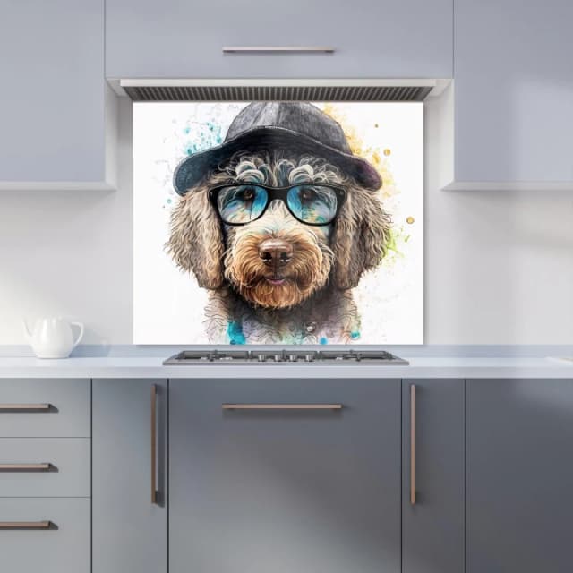 Warren Reed - Designer Labradoodle Dog Face Splashart Kitchen Splashback Size: 600mm x 750mm Multicolor Unisex 600mm x 750mm