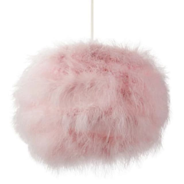 Happy Homewares Modern And Distinctive Small Real Pink Feather Decorated Pendant Light Shade