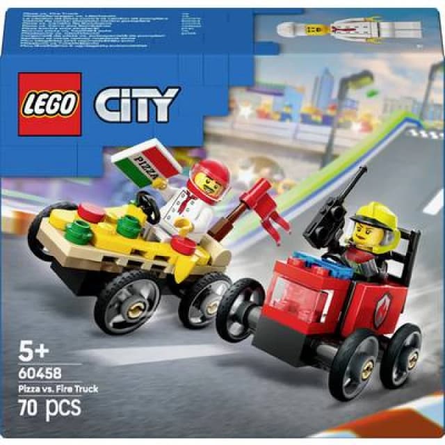 LEGO LEGO City Pizza vs. Fire Truck Race Car Pack Toy 60458