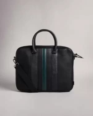Striped Pu Document Bag