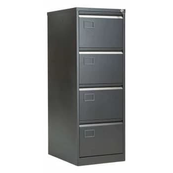 Bisley 4 Drawer Contract Steel Filing Cabinet - Black