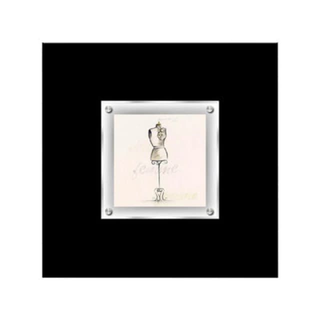Premier Housewares Boudoir Mannequin 1 Framed Wall Art Black