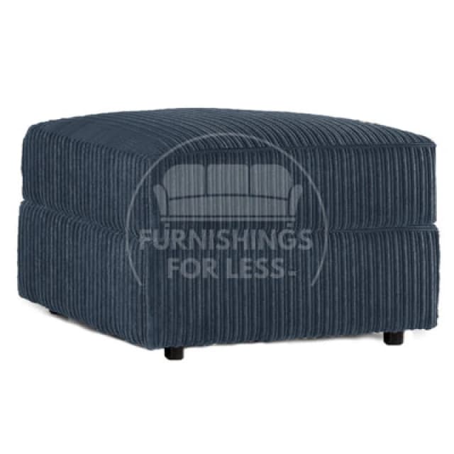 Furnishings For Less UK Luxor Delta Ferguson Soft Jumbo Cord Navy Blue Footstool Sofa Accessory