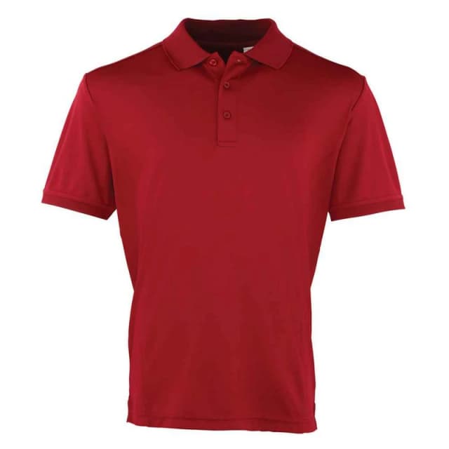 Premier Premier Men Coolchecker Pique Polo Shirt in Burgundy Size: Small Burgundy S Male 5063527055712