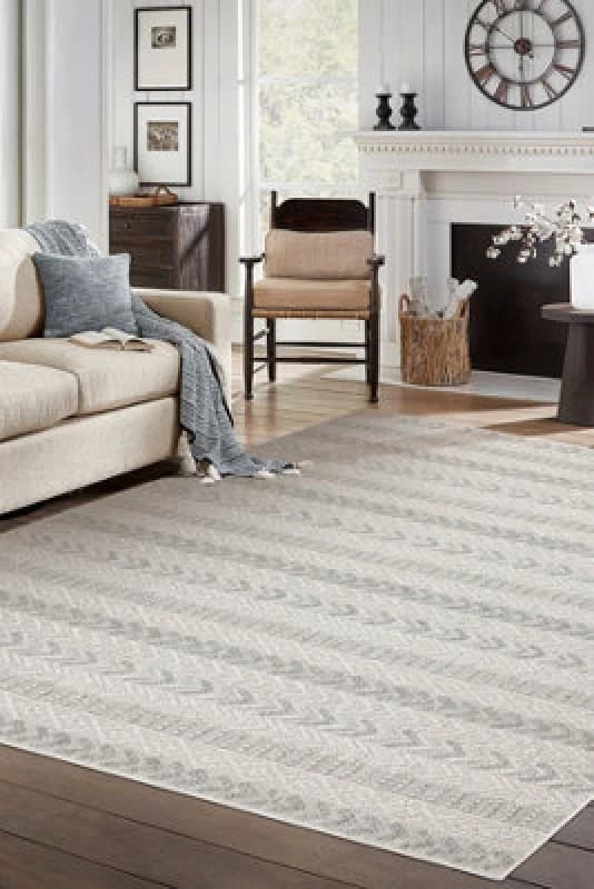 RugsX Carpet Jersey 19243 Grey - Chevron, Structural, Loop Boho 60X100 Cm