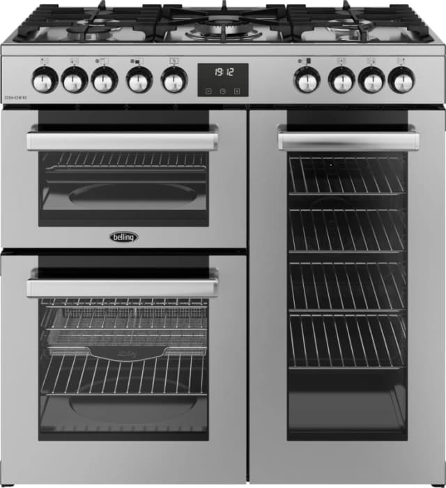 Belling CookCentre 90DF 90cm Dual Fuel Range Cooker - Stainless Steel - A/A Rated