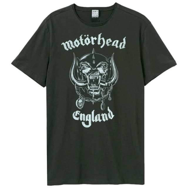 Amplified Amplified Men England Motorhead T-Shirt in Charcoal Size: Small Charcoal S Male 5063470044948