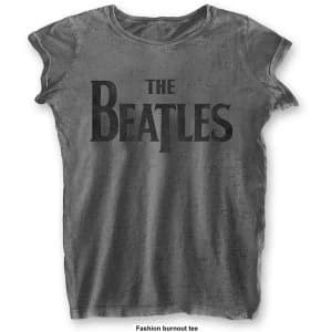 The Beatles - Drop T Logo Womens Large T-Shirt - Grey