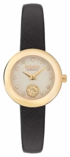 Versus Versace Versus Lea Petite Extensi Black Leather Strap Watch