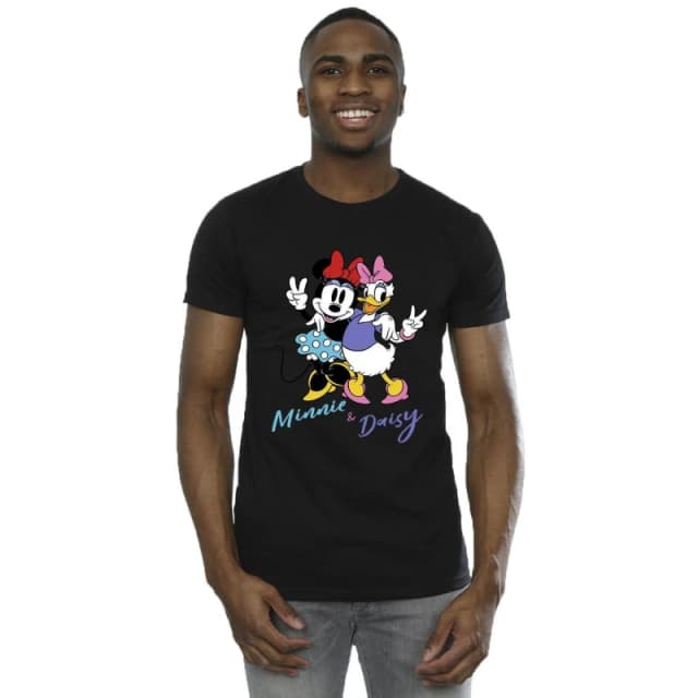 Disney Men Minnie Mouse And Daisy T-Shirt in Black Size: Small Black S Male 5063153625471