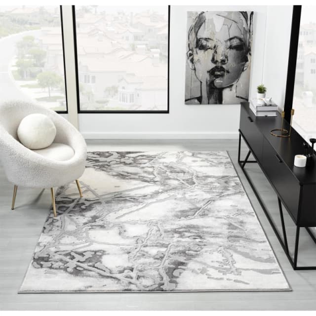 The Linen Consultancy The Linen Consultancy TLC 5 Star Hotel Concept Bianco Rug Cream / Green in Light Grey Size: 80cm x 150cm Light Grey 80cm x 150