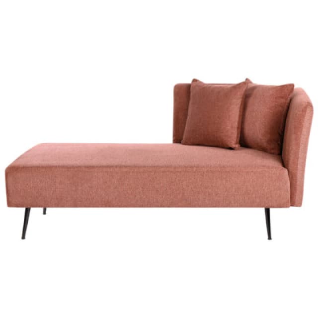 Beliani Right-Hand Chaise Lounge Riom Fabric Red