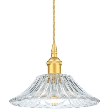 Firstlight - Wilshire Dome Pendant Light Satin Gold with Decorative Glass