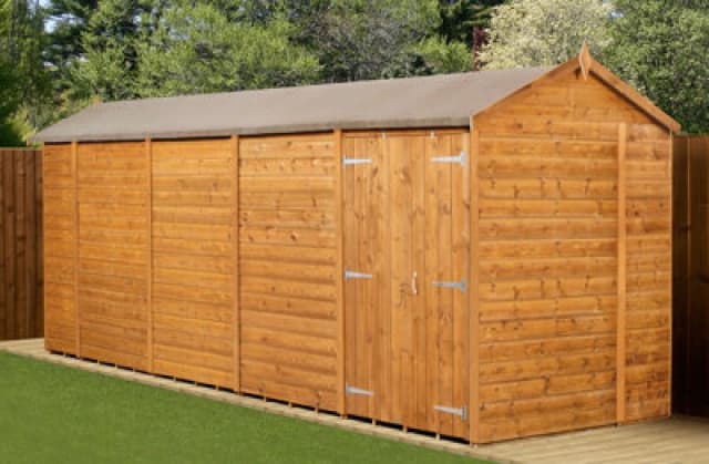 Empire Sheds Empire Modular Apex 6X18 Dipped Treated Tongue And Groove Wooden Garden Shed Double Door (6' X 18' / 6ft X 18ft) (6X18)