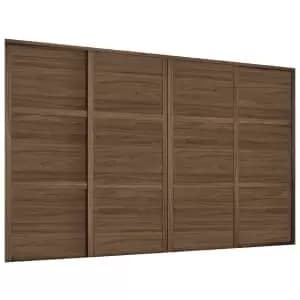 Spacepro Shaker Carini Walnut Frame 3 Panel Sliding Door Kit with Colour Matched Track - 4 x 914mm
