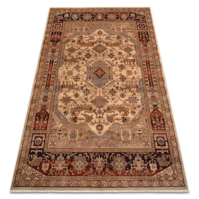 RugsX Carpet Wool Keshan Fringe, Oriental 1255/53525 Beige / Terracotta 80X145 Cm