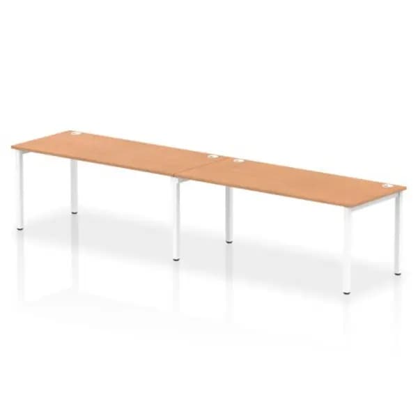 Impulse Impulse Bench Single Row 2 Person 1800 White Frame Office Bench Desk Oak IMBS218OAKW
