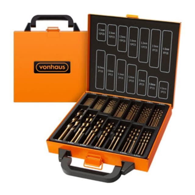 VonHaus 99 Piece HSS/HSCO M35 Cobalt Drill Bits Set Orange