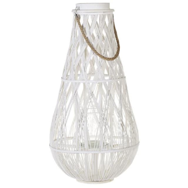 Beliani Lantern Tonga Bamboo Wood 77cm White