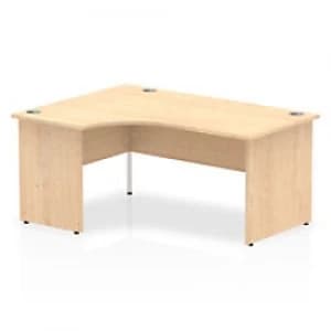 Impulse Panel End 1600 Left Hand Crescent Desk Maple