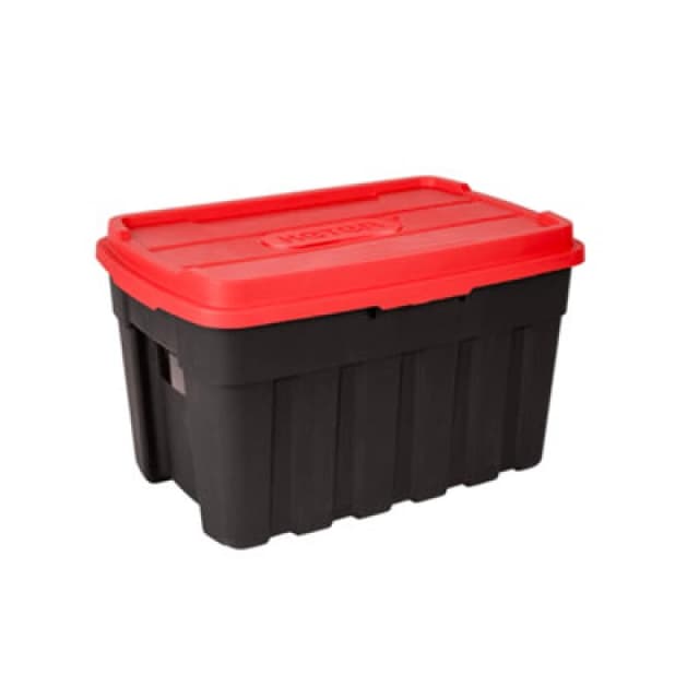 Keter Tuff Tote Black & Red 140L Xl Stackable Storage Box With Lid