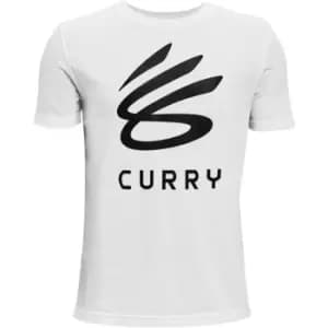 Under Armour Curry Logo T Shirt Junior Boys - White