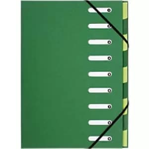 Forever Multipart Files Harmonika A4, 9 Sections, Dark Green, Pack of 6