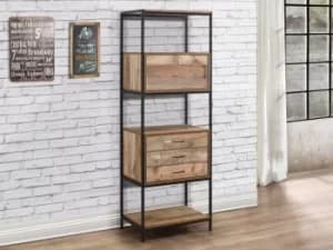 Birlea Urban Rustic 3 Drawer Shelving Unit Flat Packed