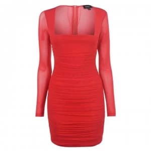 Bardot Party Dress - Red