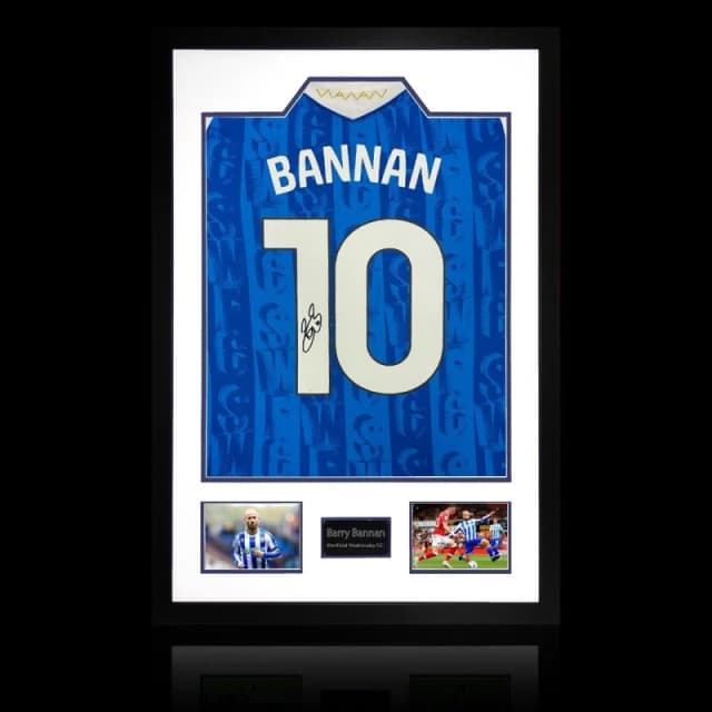 The Fan Cave Barry Bannan Signed Sheffield Wednesday 25/26 Shir Blue unisex 850x600mm