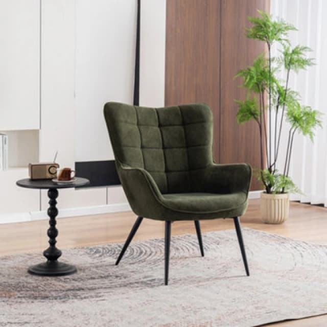 More4Homes Vera Occasional Armchair Living Room Bedroom Modern Velvet Accent Chair (Green)