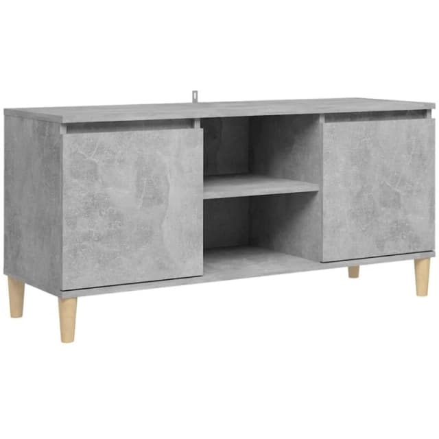 VIDAXL TV Cabinet with Solid Wood Legs Concrete Grey 103.5x35x50cm Vidaxl 8720286357729