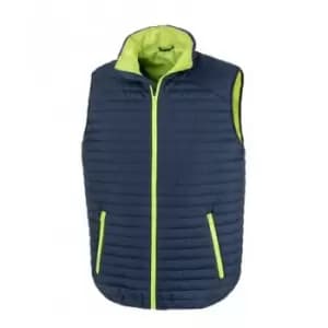 Result Adults Unisex Thermoquilt Gilet (S) (Navy/Lime Green)