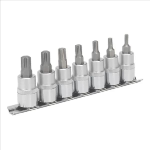 Genuine SEALEY AK6232 Ribe Socket Bit Set 7pc 3/8Sq Drive 50mm