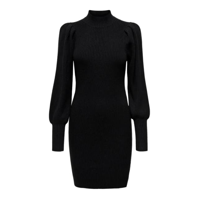 Only Turtleneck Jumper Dress with Balloon Sleeves Black Women L