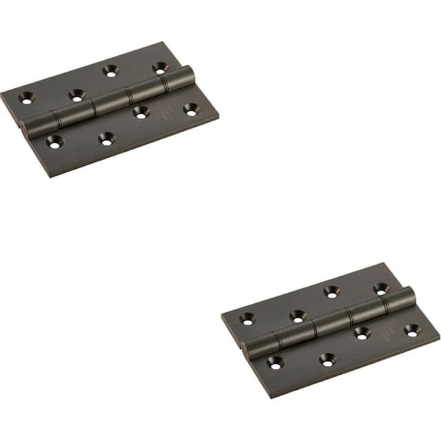 Loops 2x PAIR 102 x 67 x 4mm Brass Washered Butt Hinge Matt Bronze Internal Door Metallics