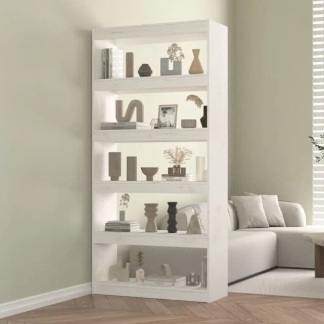 VIDAXL Book Cabinet/Room Divider White 80x30x167.4cm Solid Wood Pine vidaXL 8720286608999