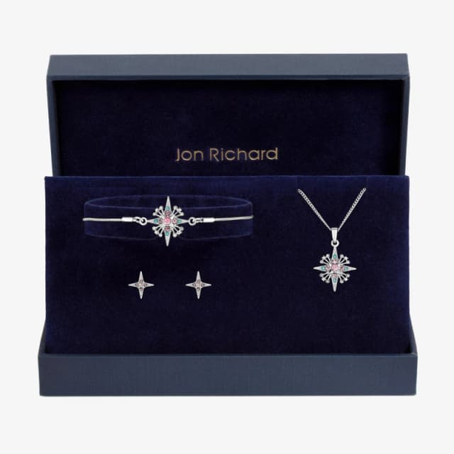 Jon Richard Silver Plated Diamond Cut Star Trio Set - Gift Box Jewellery Sets One Size Silver 71566511000