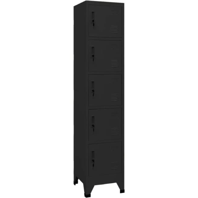 VIDAXL Locker Cabinet Black 38x40x180cm Steel Vidaxl 8720286700969