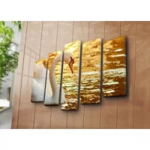 5PATK-115 Multicolor Decorative Canvas Painting (5 Pieces)